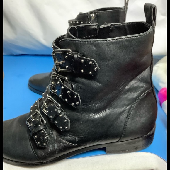 Vince Camuto Corvina Studded Leather Combat Boots - Picture 6 of 8